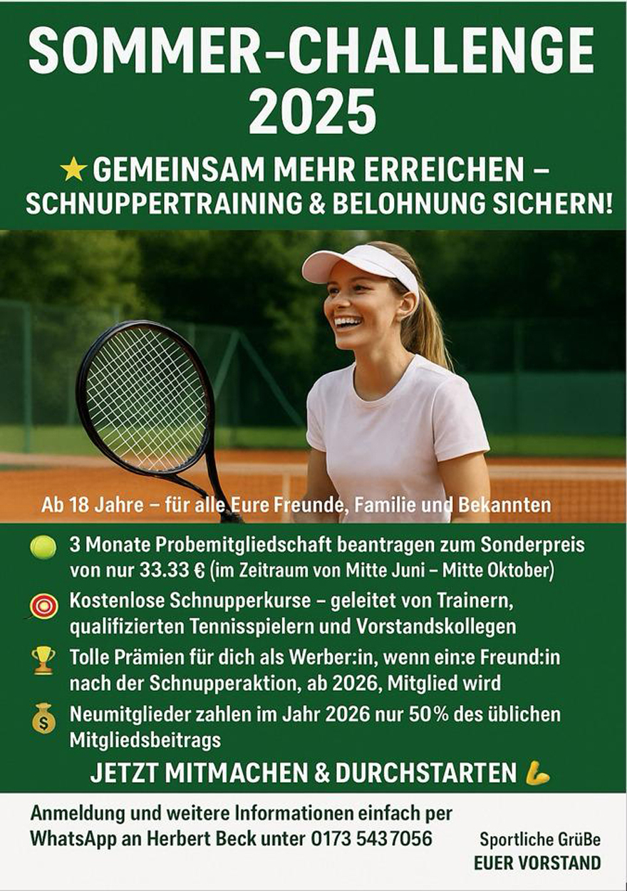 Sommeraktion im Verein! Mitglieder werben Mitglieder, Schnuppern. Punkten. Prämie sichern!